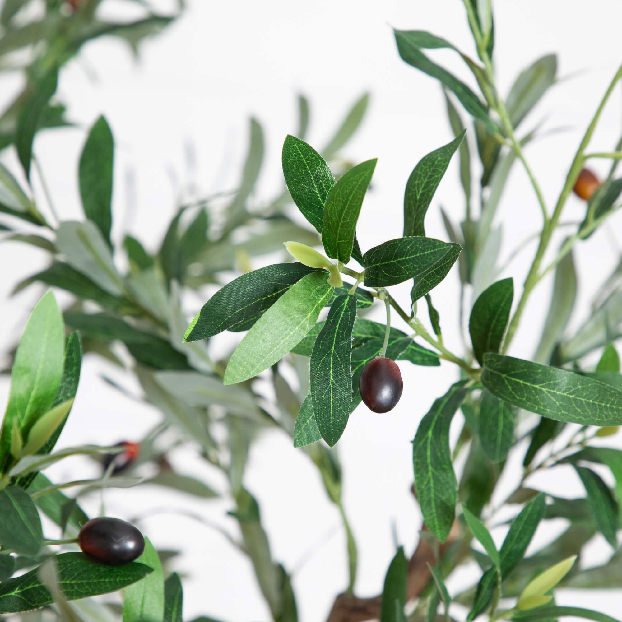 6ft. Artificial Grand Olive Tree in White Decorative Planter